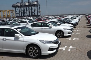 Một lô hàng hập khẩu từ Thái Lan về cảng ở TP. HCM. Ảnh: Vũ Đoan.