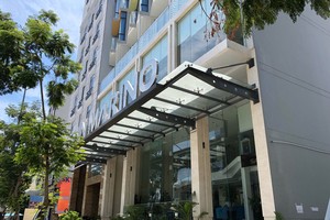 Khách sạn San Marino - một trong 3 công trình được lực lượng chức năng của Sở Xây dựng và chính quyền quận Sơn Trà (Đà Nẵng) phát hiện và tiến hành xử phạt do xây dựng trái phép.