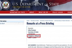 Lỗi sai sót trong tài liệu do Bộ Ngoại giao Mỹ công bố hôm 11/6. Ảnh chụp màn hình.