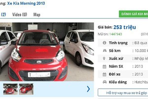 Kia Morning van 2 chỗ đời 2013 được bán phổ biến ở mức giá 250 triệu đồng.