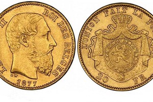 Những đồng tiền vàng mà nhóm công nhân tìm thấy trong căn nhà hoang có in chân dung vua Leopold II. (Nguồn: FN).