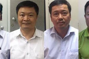 Từ trái qua phải, lần lượt là các ông Từ Thành Nghĩa, Đinh Văn Ngọc, Võ Quang Huy và Nguyễn Tuấn Hùng.