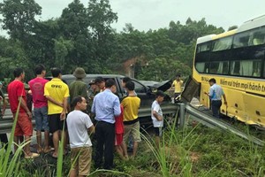 Hiện trường vụ tai nạn. Ảnh: Đỗ Thắng.