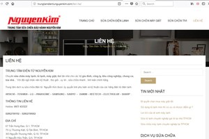 Website giả mạo là trung tâm bảo hành của Nguyễn Kim để lừa người tiêu dùng. Ảnh chụp màn hình.