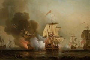 Trận đánh khiến tàu San José bị chìm ngày 28/5/1708. Ảnh: War History.
