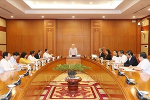 Tổng Bí thư, Chủ tịch nước Nguyễn Phú Trọng chủ trì phiên họp đầu tiên của Ban Chỉ đạo xây dựng Quy hoạch cán bộ cấp chiến lược nhiệm kỳ 2021-2026. Ảnh TTXVN.