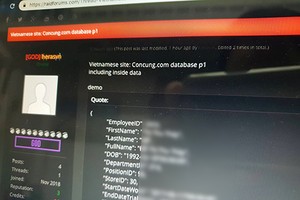 Dữ liệu hacker đăng tải được cho là của một số nhân viên Concung.