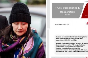 Giám đốc tài chính Huawei Mạnh Vãn Chu bị giới chức Canada bắt giữ theo đề nghị của Mỹ với cáo buộc lừa đảo nhiều ngân hàng quốc tế để lách lệnh trừng phạt của Mỹ và EU lên Iran giai đoạn 2009-2014. (Ảnh: AFP).