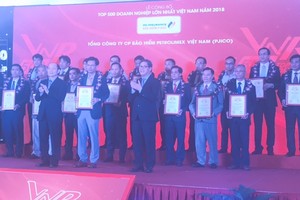 Đại diện PJICO nhận chứng nhận VNR500 2018.