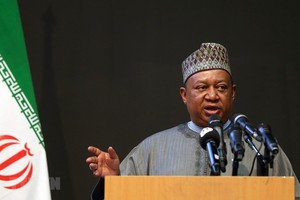 Tổng Thư ký OPEC Mohammed Barkindo tại Triển lãm quốc tế về hóa dầu và tinh lọc dầu mỏ, khí đốt tại Tehran, Iran ngày 1/5/2019. (Ảnh: THX/TTXVN).