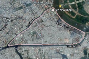 Quận 4 có diện tích nhỏ nhất TP.HCM. Ảnh: Google maps.