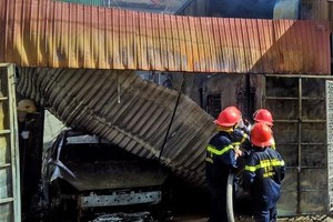 Hiện trường vụ cháy. Ảnh: N.H.