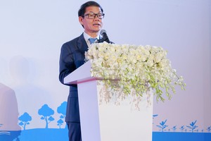 Ông Trần Bá Dương phát biểu tại lễ ký kết hợp tác chiến lược giữa Thadi và HVG.