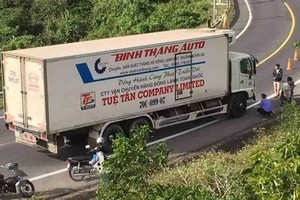 Hiện trường vụ tai nạn. (Ảnh: TTXVN).