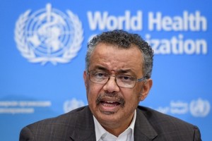Tổng giám đốc WHO Tedros Adhanom Ghebreyesus trong cuộc họp báo tại Thụy Sĩ hôm 30/1. Ảnh: AFP.