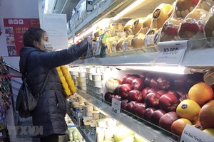 Khách lựa chọn hàng hóa tại siêu thị Vinmart. (Ảnh: Trần Việt/TTXVN).