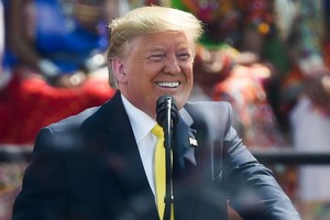 Trump phát biểu trong chuyến thăm chính thức đến Ấn Độ hôm 24/2. Ảnh: AFP.