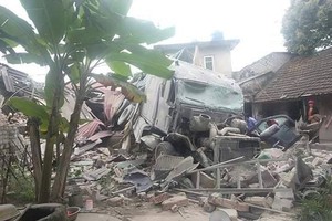 Hiện trường vụ tai nạn. (Nguồn: Báo Nghệ An).