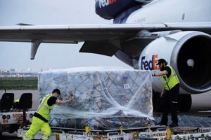 Hình ảnh bốc xếp hàng của hãng FedEx. (Nguồn: twitter.com/realDonaldTrump)