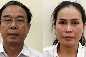 Ông Tài và Lê Thị Thanh Thúy lúc bị bắt. Ảnh: Bộ Công an.