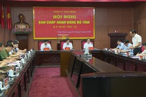 Ban chấp hành Đảng bộ tỉnh Thái Bình tổ chức kỳ họp thứ 54. (Ảnh: thaibinhtv.vn).