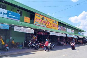 Chợ trung tâm thị trấn Cái Nước.