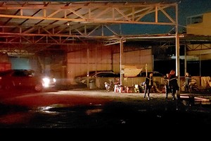 Bãi xe xảy ra hoả hoạn.