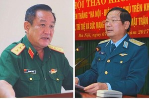 Trung tướng Võ Minh Lương (trái) và Thượng tướng Lê Huy Vịnh.