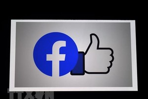 Biểu tượng Facebook trên màn hình điện thoại di động tại Arlington, Virginia, Mỹ. (Ảnh: AFP/TTXVN).