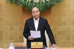 Thủ tướng Nguyễn Xuân Phúc phát biểu tại cuộc họp. (Ảnh: Thống Nhất/TTXVN).