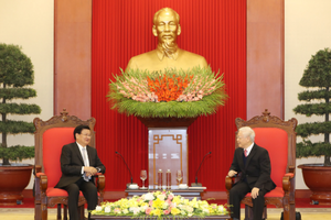 Tổng Bí thư, Chủ tịch nước Nguyễn Phú Trọng tiếp Thủ tướng Lào