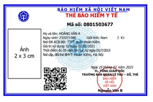 Thay đổi mẫu thẻ bảo hiểm y tế mới từ ngày 1/4/2021