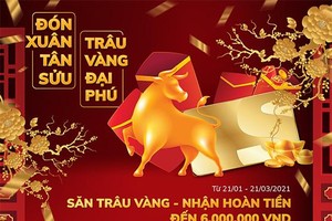 "Đón Xuân Tân Sửu - Trâu vàng đại phú" với thẻ Sacombank