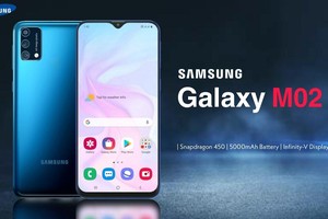 Samsung Galaxy M02: Điện thoại thông minh có pin khủng 5.000 mAh, màn hình 6,5 inch viền mỏng giá dưới 2,5 triệu đồng