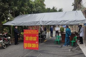 Một chốt kiểm dịch tại xã Kim Liên, Kim Thành, Hải Dương.