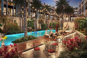 Không gian nghỉ dưỡng riêng tư, hiện đại phía sau các căn Shoptel dự án La Queenara