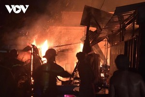 Hiện trường vụ cháy nhà khiến 1 phụ nữ tử vong.