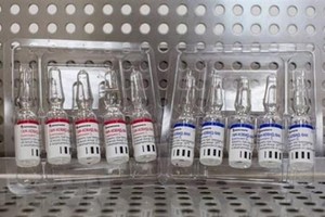 Vaccine Sputnik V phòng COVID-19 do Viện nghiên cứu dịch bệnh và vi trùng học Gamaleya của Nga phát triển. (Ảnh: Bloomberg/TTXVN).