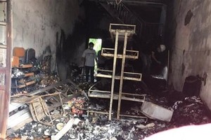 Hiện trường vụ cháy. (Ảnh: TTXVN phát).