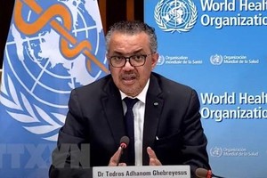 Tổng Giám đốc Tổ chức Y tế thế giới (WHO) Tedros Adhanom Ghebreyesus phát biểu trong cuộc họp báo tại Geneva, Thụy Sĩ. (Ảnh: THX/TTXVN).