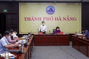 Bí thư Thành ủy Đà Nẵng Nguyễn Văn Quảng phát biểu chỉ đạo tại buổi họp chiều 28/9. (Ảnh: Trần Lê Lâm/TTXVN).