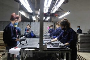 Công nhân làm việc tại Công ty TNHH Quốc tế Bright Việt Nam, huyện Thuận Thành, tỉnh Bắc Ninh. (Ảnh: Thái Hùng/TTXVN).