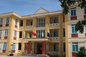 Trụ sở UBND xã Nghi Phong nơi xảy ra sự việc.