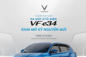 Ô tô điện VF e34 chính thức "trình làng" vào 10h sáng nay