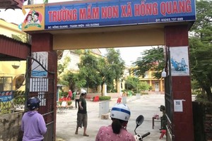 Tiếp tục cách ly y tế tập trung F1 tại trường mầm non xã Hồng Quang.