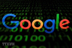 Biểu tượng của Google trên màn hình máy tính bảng. (Ảnh: AFP/TTXVN).