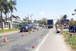 Hiện trường một vụ tai nạn giao thông. (Ảnh minh họa. Nguồn: TTXVN)x