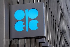 Biểu tượng của OPEC tại trụ sở ở Vienna, Áo. (Ảnh: AFP/TTXVN).