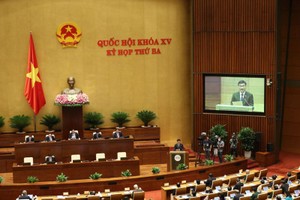 Quốc hội nghe báo cáo thẩm tra tình hình kinh tế - xã hội: (Ảnh - Duy Linh).