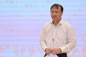 Thứ trưởng Đỗ Thắng Hải nói về giải pháp bình ổn thị trường xăng dầu. (Ảnh: Xuân Quảng/Vietnam+)